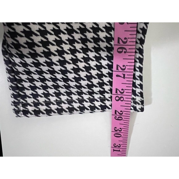 Serra Womens Black White Houndstooth Faux Suede Ankle Pants Side Zip L 12/14 - Picture 5 of 9